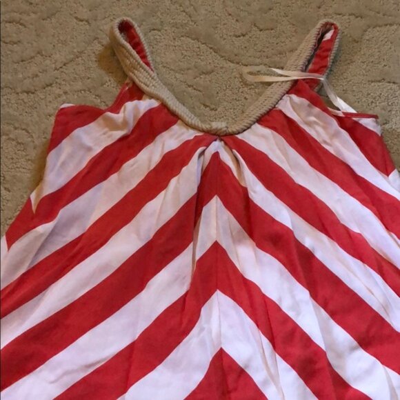 New Diane von Furstenberg silk woven rope neckline candy stripe tank blouse top - Picture 12 of 12